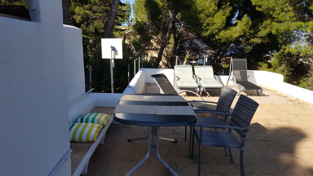 Dachterrasse mit romantischem Meerblick in der Kaktusfinca